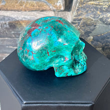 Load image into Gallery viewer, Hand Carved Skull Made of Chrysocolla
