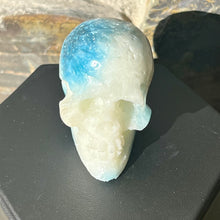 Load image into Gallery viewer, Hand Carved Skull Made of Blue Ice
