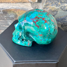 Load image into Gallery viewer, Hand Carved Skull Made of Chrysocolla
