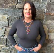 Load image into Gallery viewer, Purple and Orange Spiny Oyster Shell Lariat Necklace