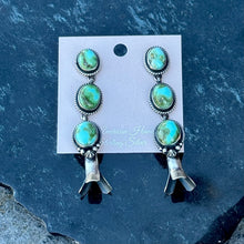 Load image into Gallery viewer, Sonoran Gold Turquoise Squash Blossom Necklace with Matching Earrings