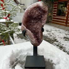 Load image into Gallery viewer, Pink Amethyst Geode on Stand
