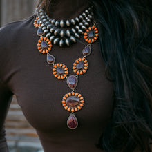 Load image into Gallery viewer, Purple and Orange Spiny Oyster Shell Lariat Necklace