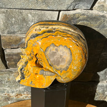 Load image into Gallery viewer, Large Hand Carved Bumblebee Jasper Skull
