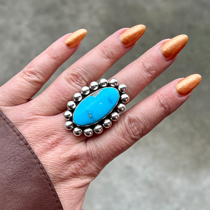 Sonoran Rose Turquoise Ring by Artie Yellowhorse, Size 8