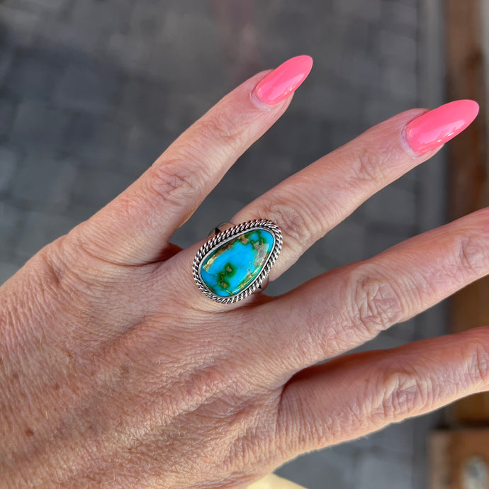 Sonoran Gold Turquoise Ring by Artie Yellowhorse, Size 6.75