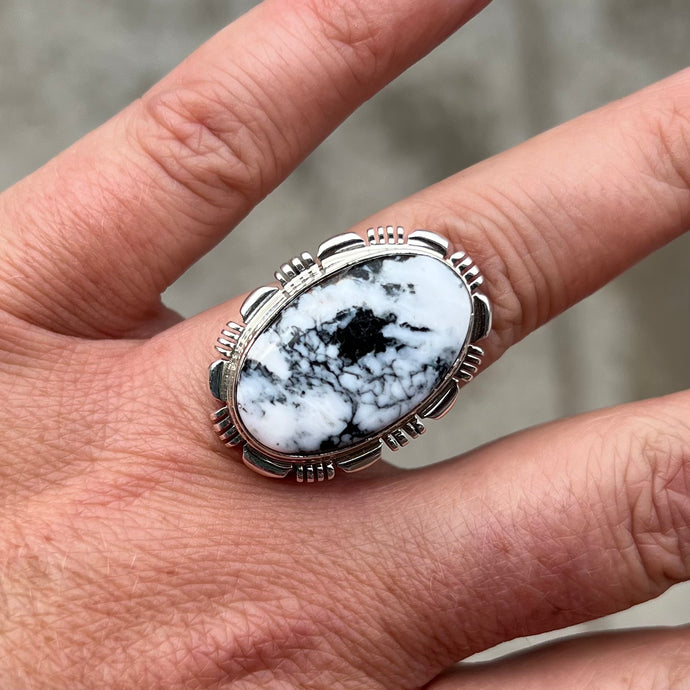 White Buffalo Ring, Size 6.5