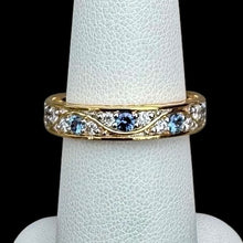 Load image into Gallery viewer, Montana Yogo Sapphire Ring with Diamonds in Yellow Gold, Size 7