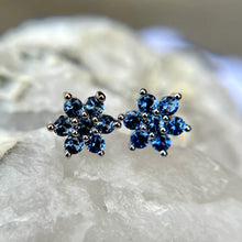Load image into Gallery viewer, Montana Yogo Sapphire Earrings in White Gold