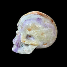 Load image into Gallery viewer, Small Hand Carved Skull Made from Purple Opal