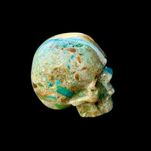 Load image into Gallery viewer, Small Hand Carved Skull Made from Peruvian Blue Opal