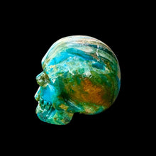 Load image into Gallery viewer, Small Hand Carved Skull Made from Peruvian Blue Opal