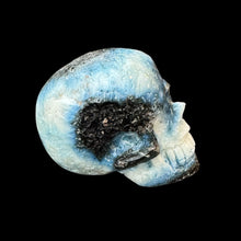 Load image into Gallery viewer, Small Hand Carved Skull Made of Blue Ice Glacierite