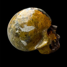 Load image into Gallery viewer, Small Hand Carved Skull Made of Bumblebee Jasper
