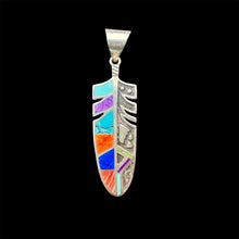 Load image into Gallery viewer, Inlay Feather Pendant by David Rosales