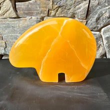 Load image into Gallery viewer, Large Zuni Style Bear Carved from Honey Calcite