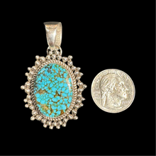 Load image into Gallery viewer, Kingman Spiderweb Turquoise Pendant by Artie Yellowhorse
