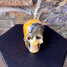 Load image into Gallery viewer, Hand Carved Skull Made of Bumblebee Jasper
