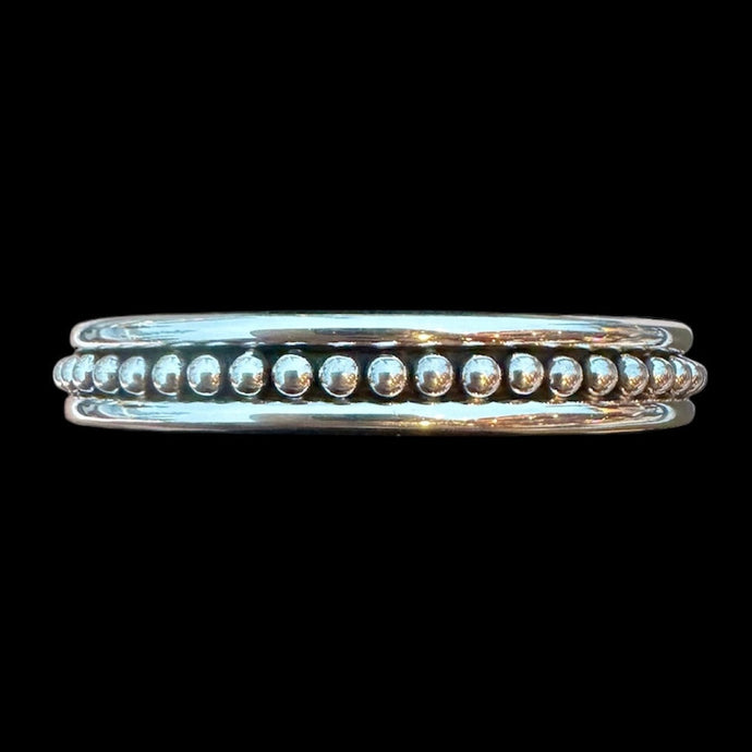 Sterling Silver Single Row Beaded Cuff by Artie Yellowhorse, Size 6”