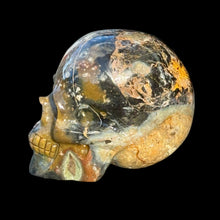 Load image into Gallery viewer, Medium Hand Carved Skull Made of Magma Chalcedony
