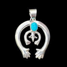 Load image into Gallery viewer, Sterling Silver Naja Shaped Pendant with Kingman Turquoise
