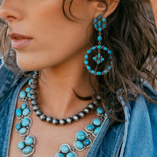 Load image into Gallery viewer, Kingman Turquoise Chandelier Earrings
