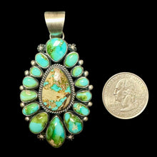 Load image into Gallery viewer, Sonoran Gold Turquoise and Boulder Turquoise Cluster Pendant
