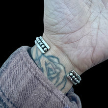 Load image into Gallery viewer, Sterling Silver Single Row Beaded Cuff by Artie Yellowhorse, Size 6”
