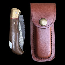 Load image into Gallery viewer, Gwynn Inlay 6.5” Damascus Steel Folding Knife
