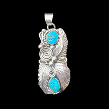 Load image into Gallery viewer, Kingman Turquoise Two Stone Decorative Pendant
