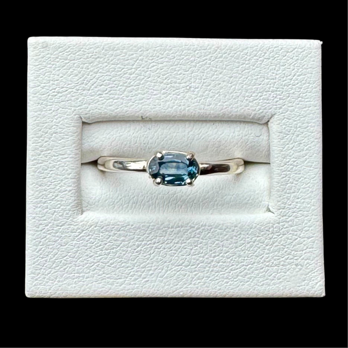 Montana Sapphire East West Oval Ring in Sterling Silver, Size 7