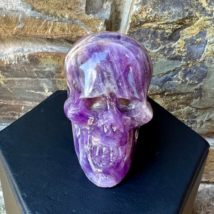 Hand Carved Skull made of Amethyst