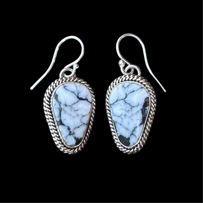 White Buffalo Earrings by Artie Yellowhorse