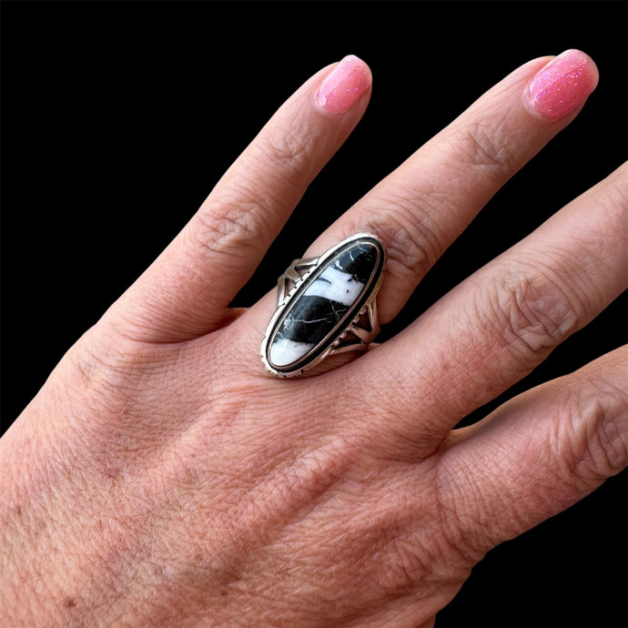 White Buffalo Ring, Size 8