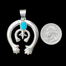 Load image into Gallery viewer, Sterling Silver Naja Shaped Pendant with Kingman Turquoise
