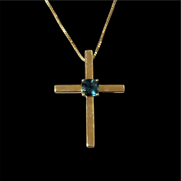 Montana Sapphire Cross Pendant