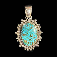 Load image into Gallery viewer, Kingman Spiderweb Turquoise Pendant by Artie Yellowhorse
