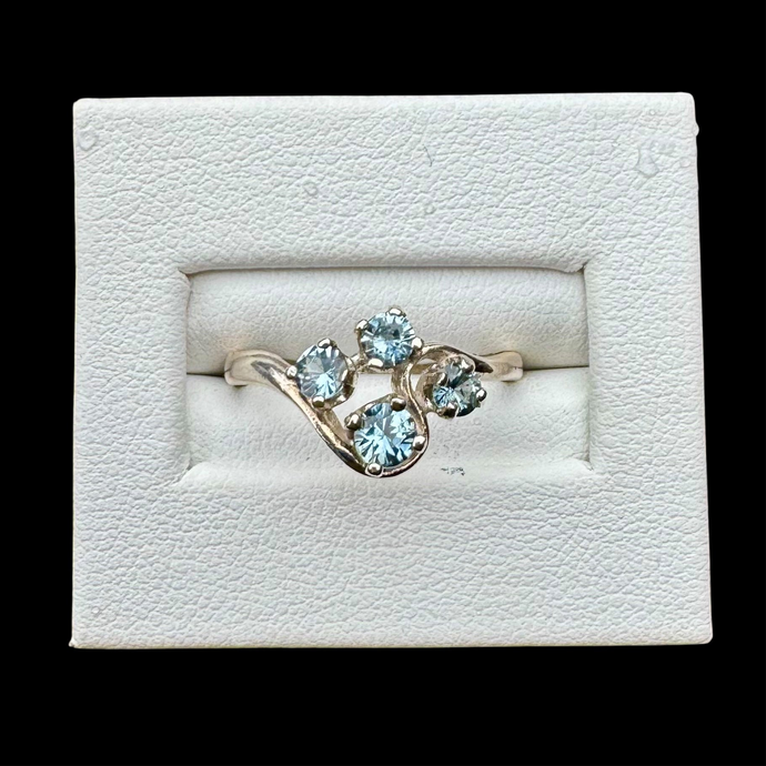 Montana Sapphire 4 Stone Fan Ring in Sterling Silver
