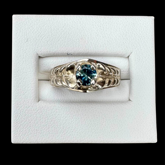 Montana Sapphire Antique Style Ring in Sterling Silver, Size 7