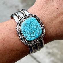 Load image into Gallery viewer, Kingman Web Turquoise Cuff by Artie Yellowhorse
