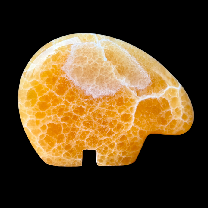 Large Zuni Style Bear Made from Orange Calcite (AAA)