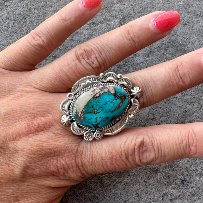 Kingman Turquoise Ring, Size 8