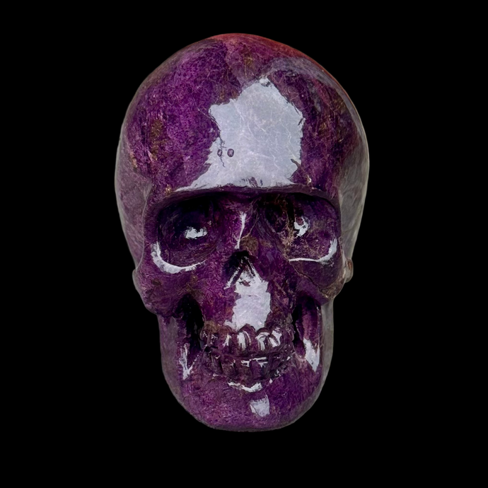 Small Hand Carved Skull Made of Purperite