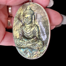 Load image into Gallery viewer, Carved Buddha Golden Labradorite Pendant
