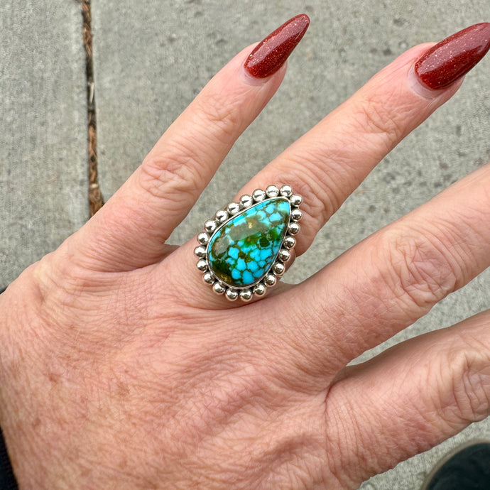 Sonoran Gold Turquoise Ring by Artie Yellowhorse, Size 7.75