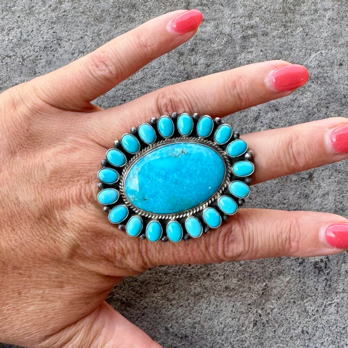 Kingman Turquoise Ring, Size 8