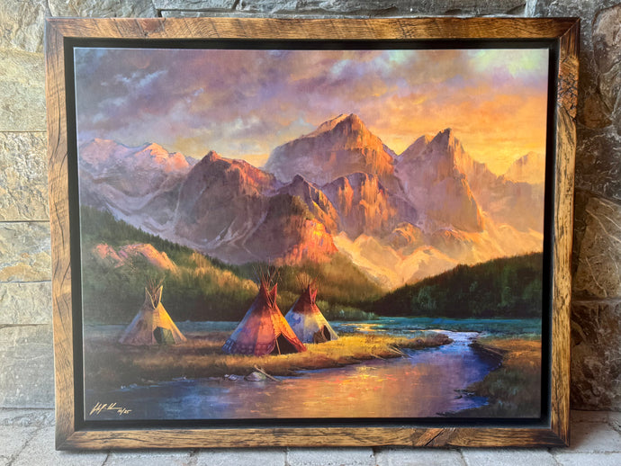 Evening in the Rockies, Framed Print on Canvas by Colt Idol 24” x 30”