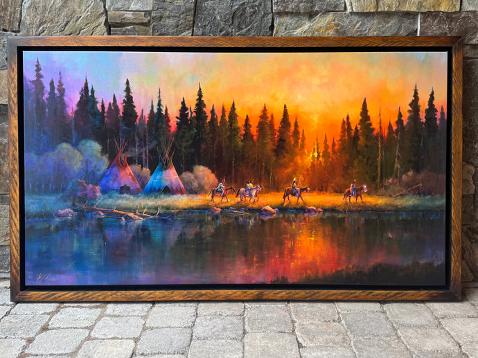 Meadow Song, Print Framed on Canvas by Colt Idol 30” x 54”