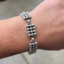 Load image into Gallery viewer, Sterling Silver Shot Design Link Bracelet by Artie Yellowhorse
