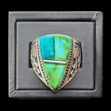 Load image into Gallery viewer, Cobblestone Inlay Ring by David Rosales, Size 9.5
